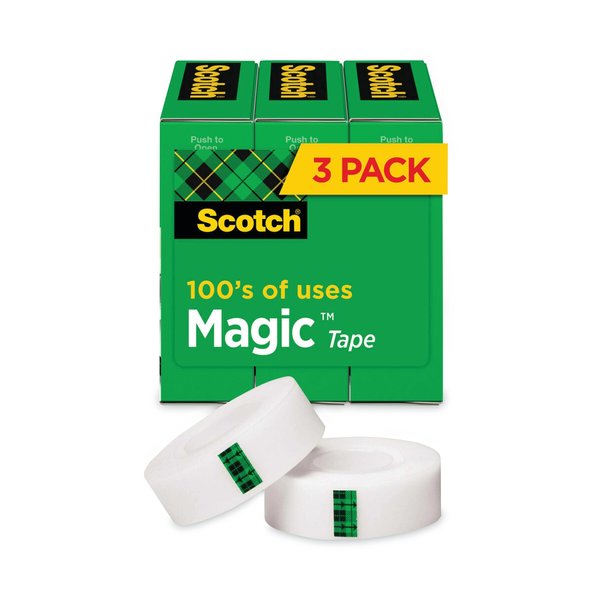 Scotch Magic Tape, 1 x 2592 in., Clear, PK3 810-72-3PK